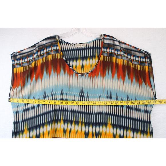 Live And Let Live Tunic High Low Women 2X Multicolor Short Sleeve Boho Causal - Picture 4 of 9